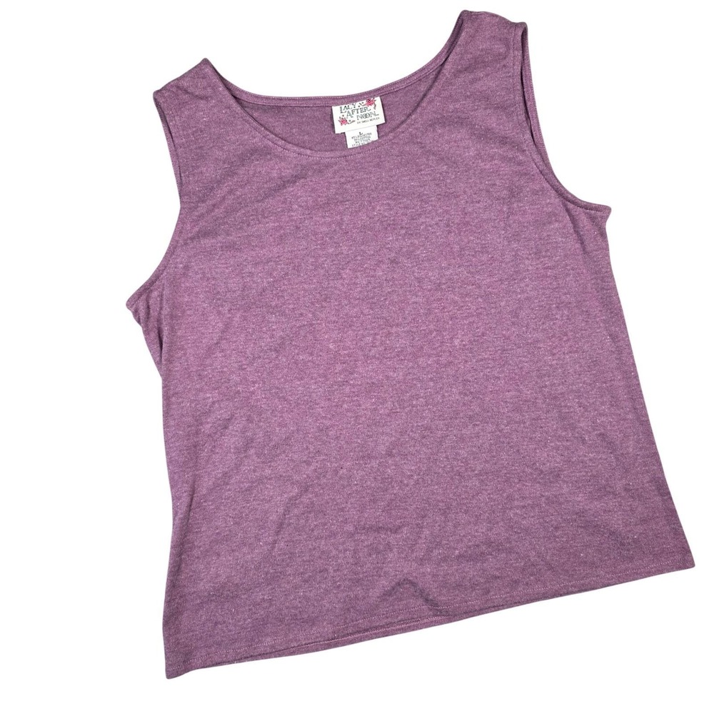 Vintage Lacy After Noon Shell Kepler Tank Top Large Purple 90s Cottagecore Boho